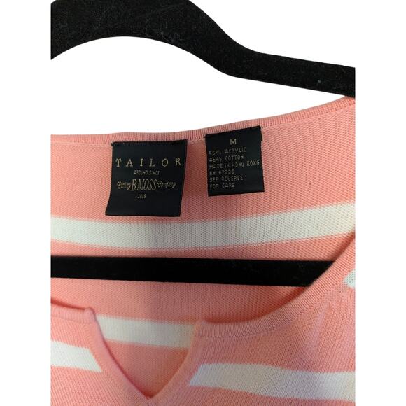 Vintage Tailor pink striped short sleeve top size medium - Picture 4 of 4